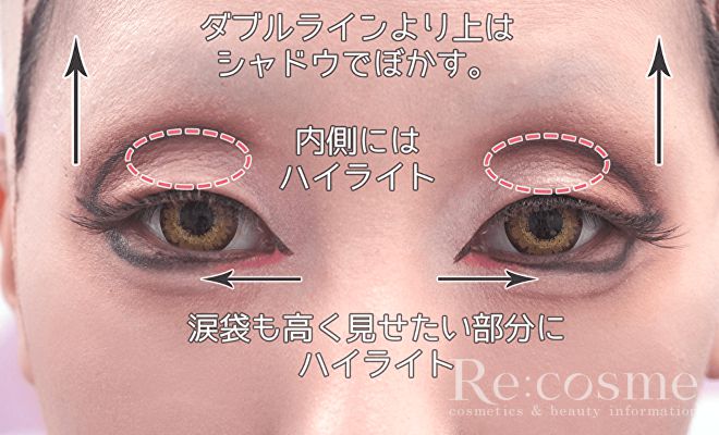 涙袋とハイライトを追加した状態
